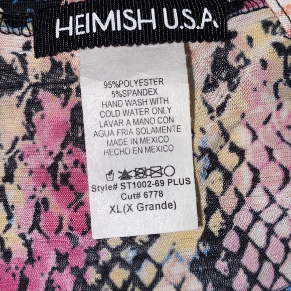 Heimish Snake Print 3/4 Sleeve Top - Picture 3 of 3